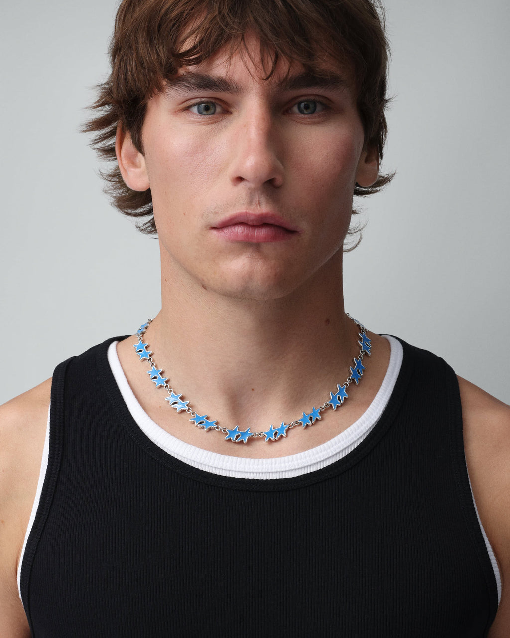 Light Blue Melted Stars Necklace