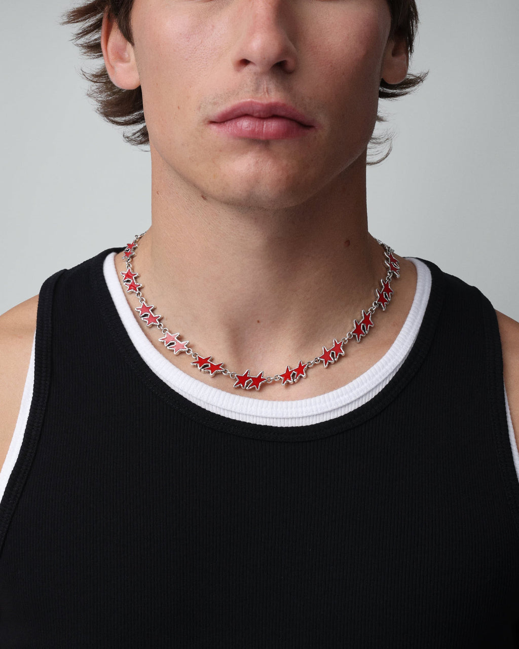 Red Melted Stars Necklace
