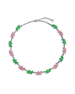 Pink / Green Melted Stars Necklace