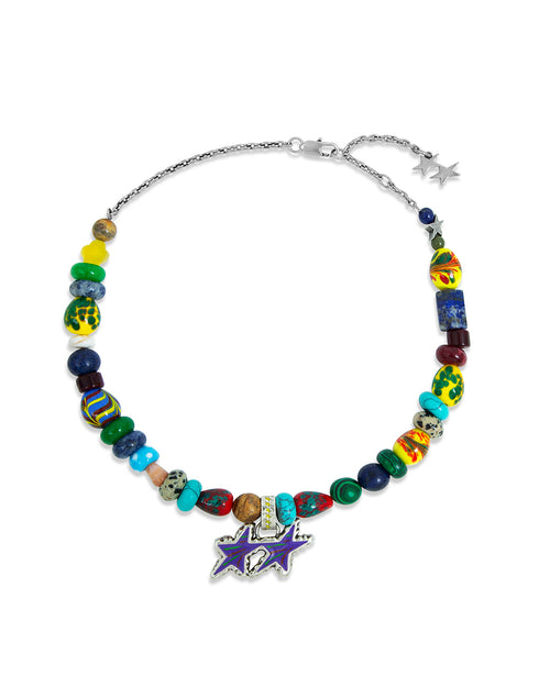 Beaded Melted Stars Necklace