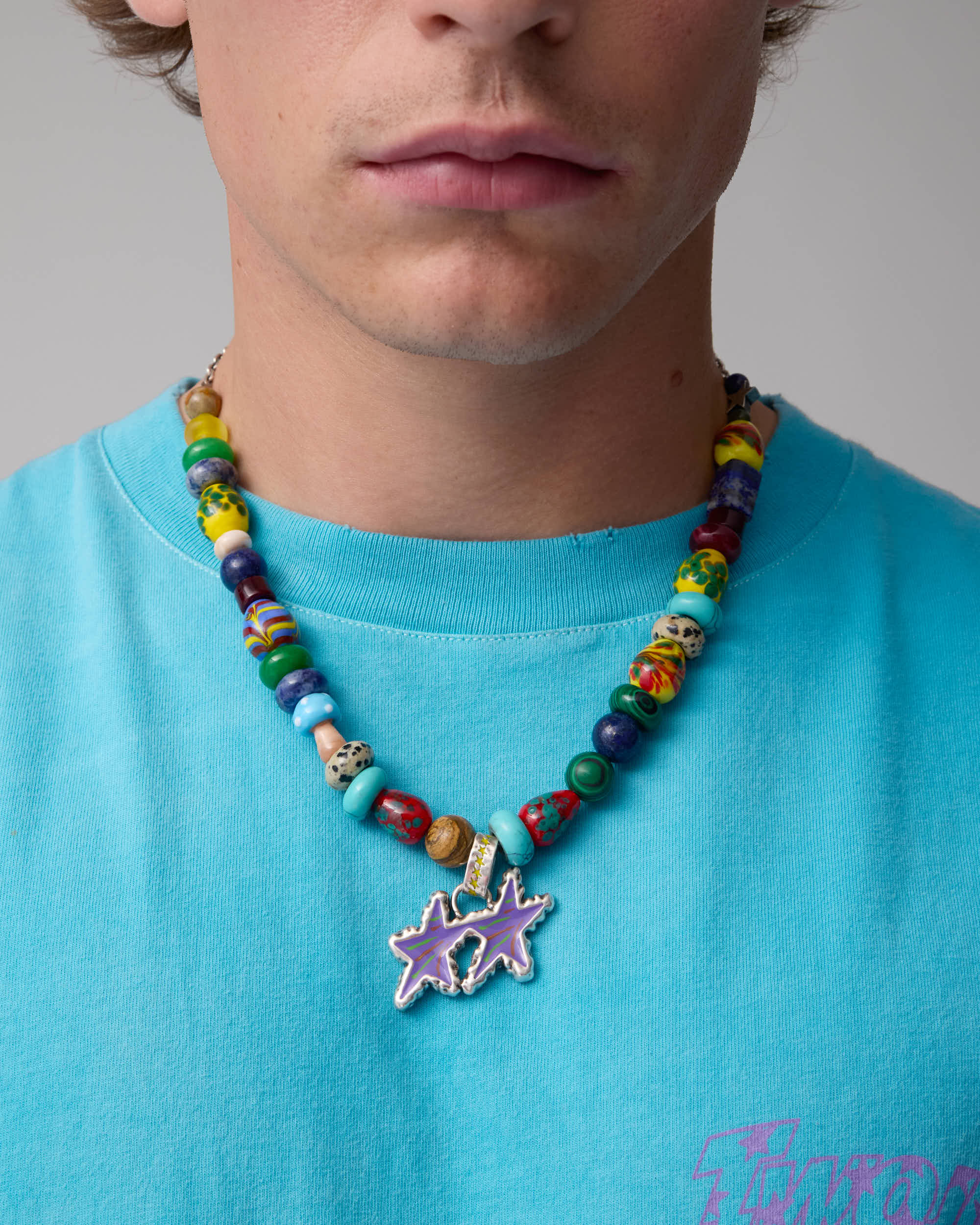 Beaded Melted Stars Necklace