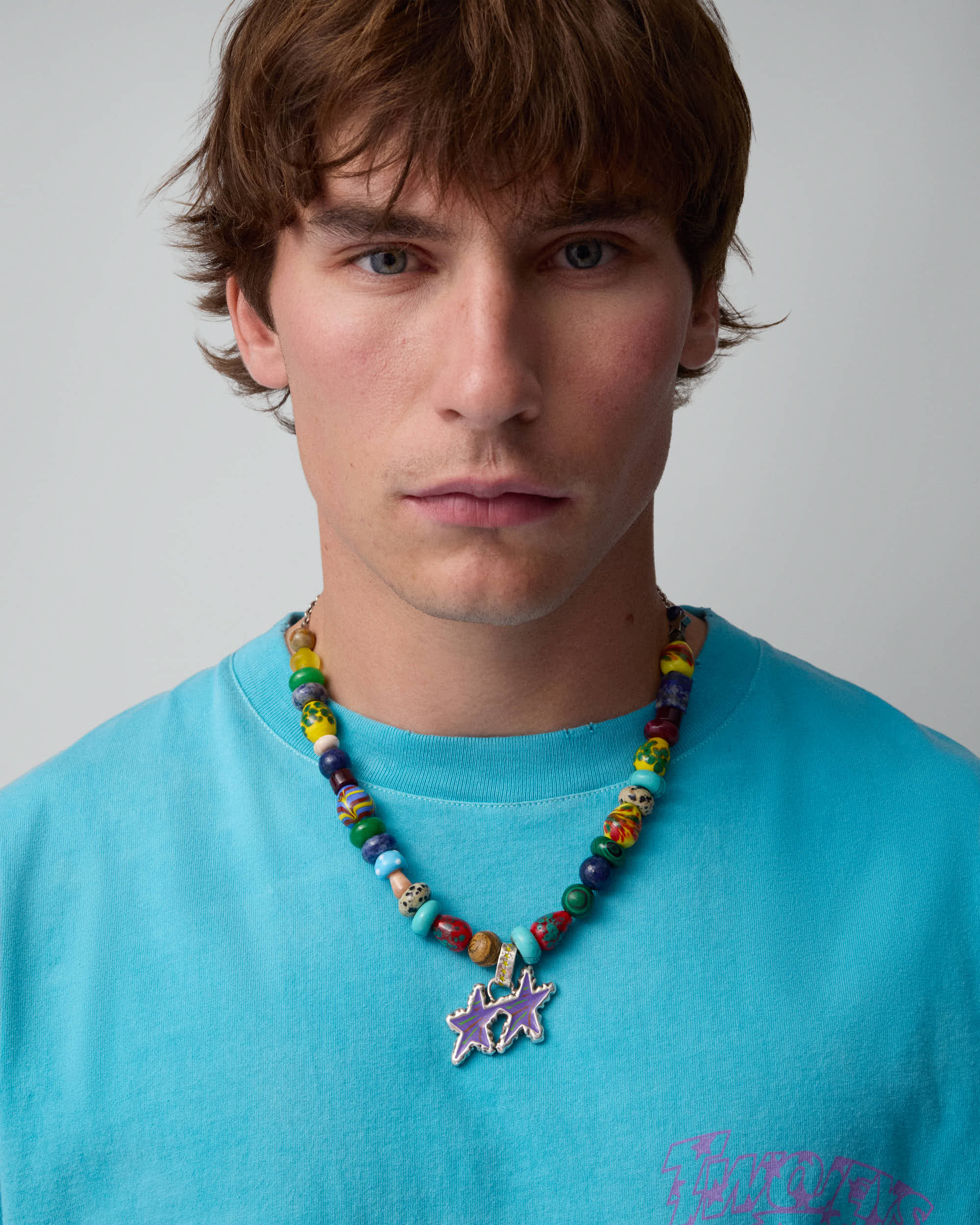 Beaded Melted Stars Necklace