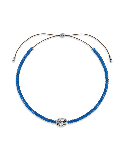 Blue Beaded Superstar Necklace