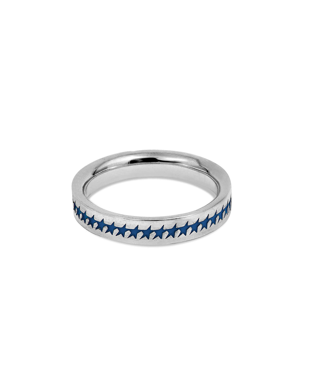 Blue Enameled Starline Ring
