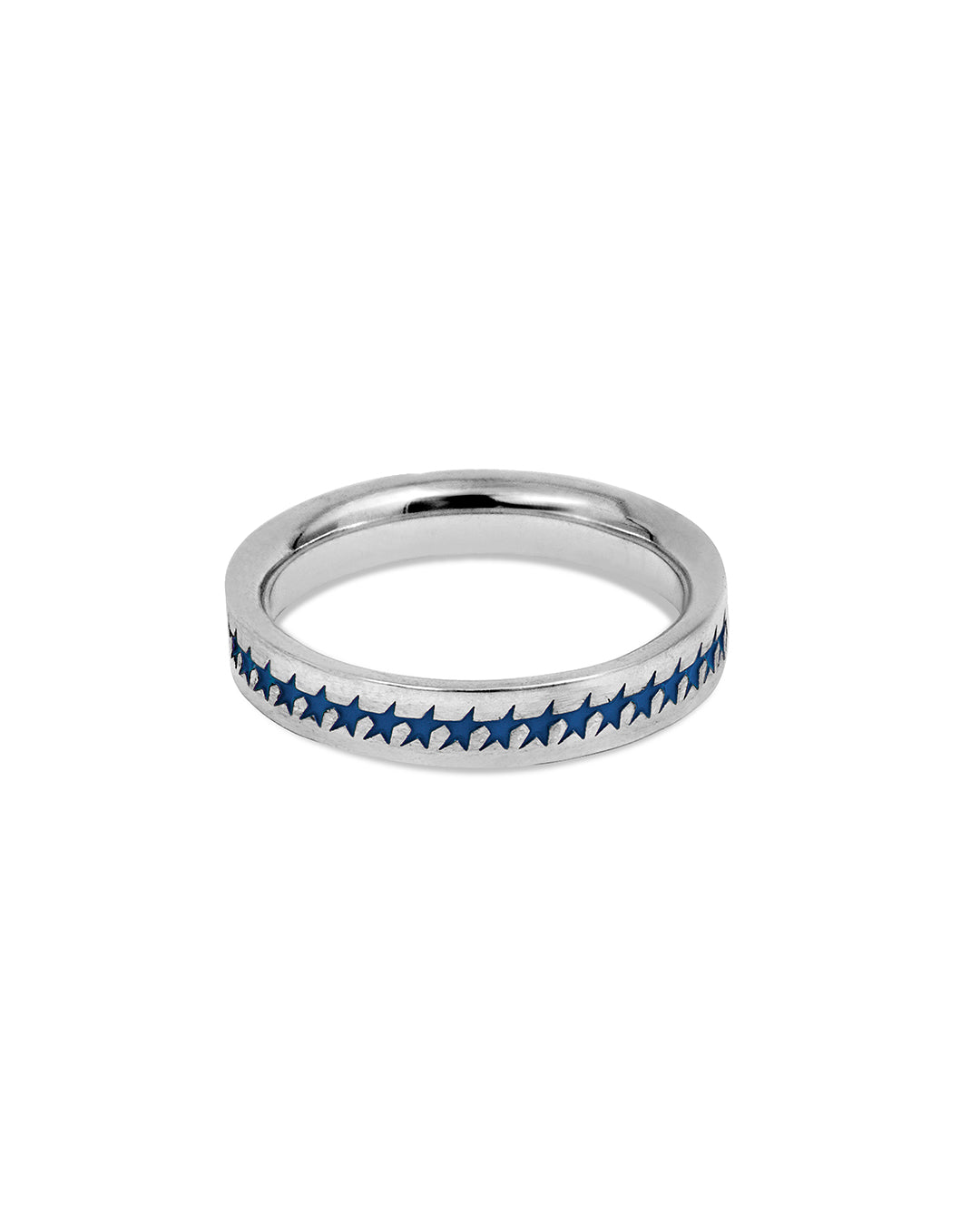Blue Enameled Starline Ring