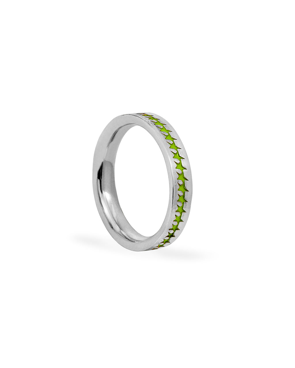 Green Enameled Starline Ring