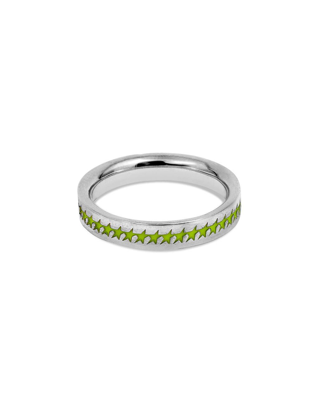 Green Enameled Starline Ring