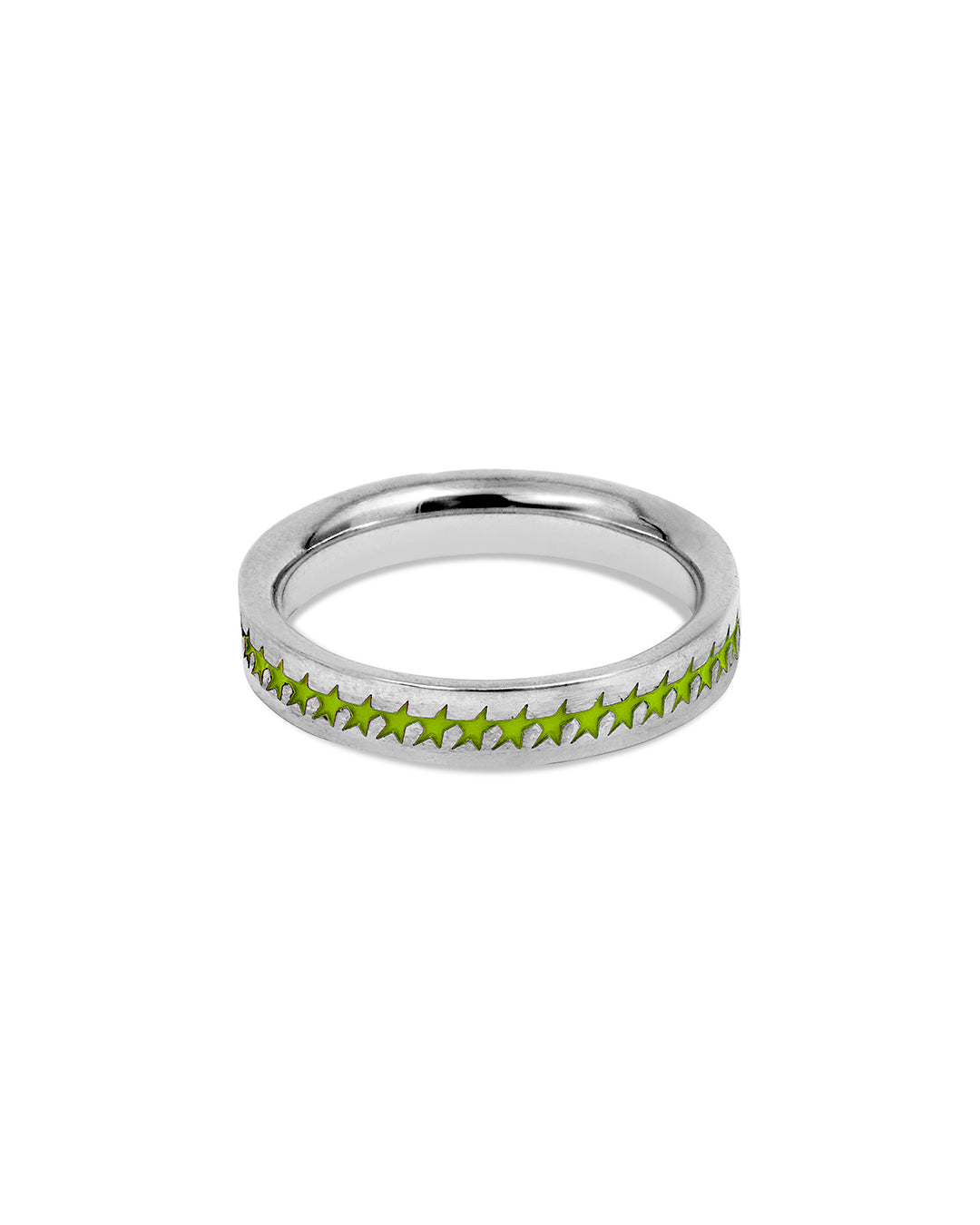 Green Enameled Starline Ring