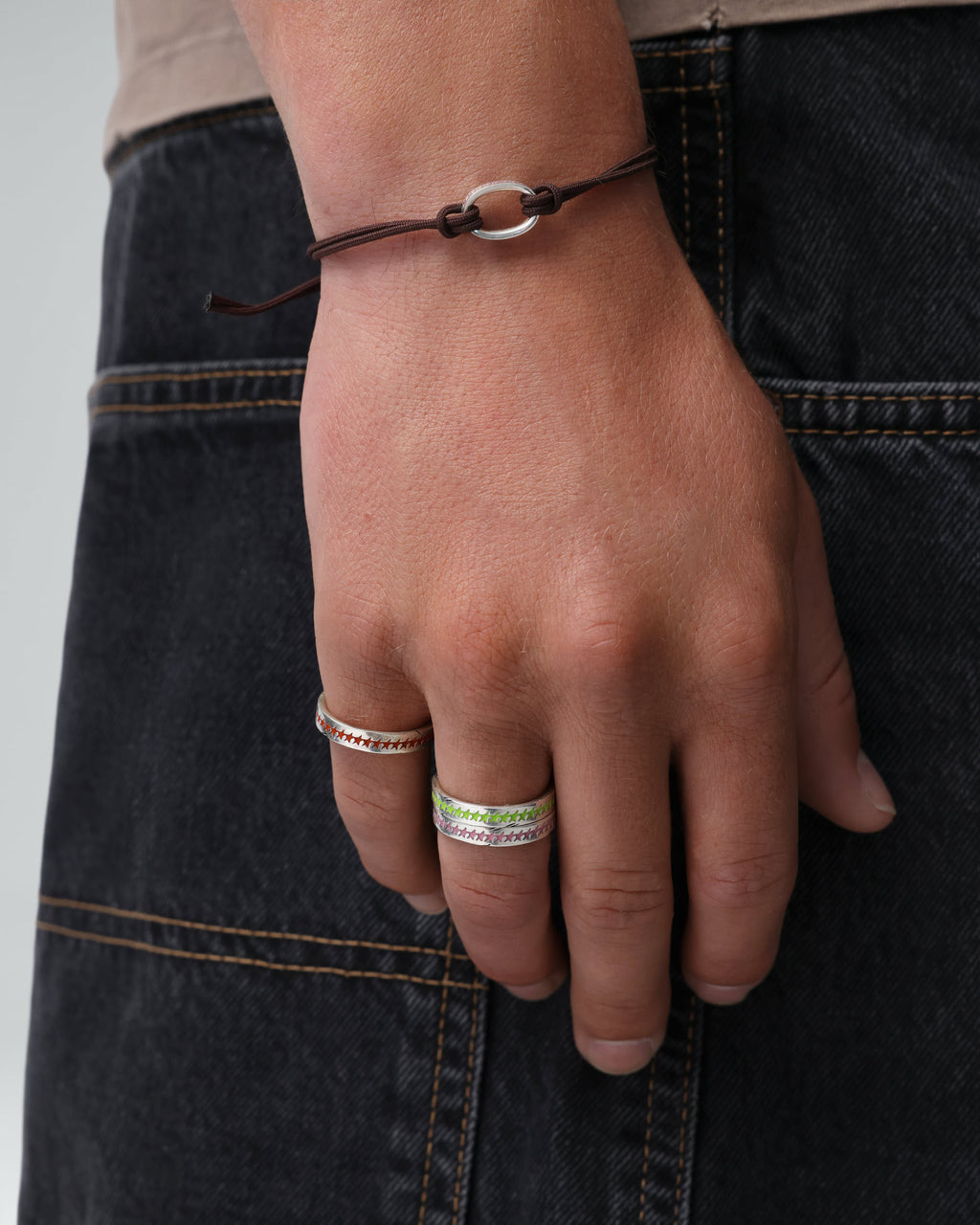 Blue Enameled Starline Ring