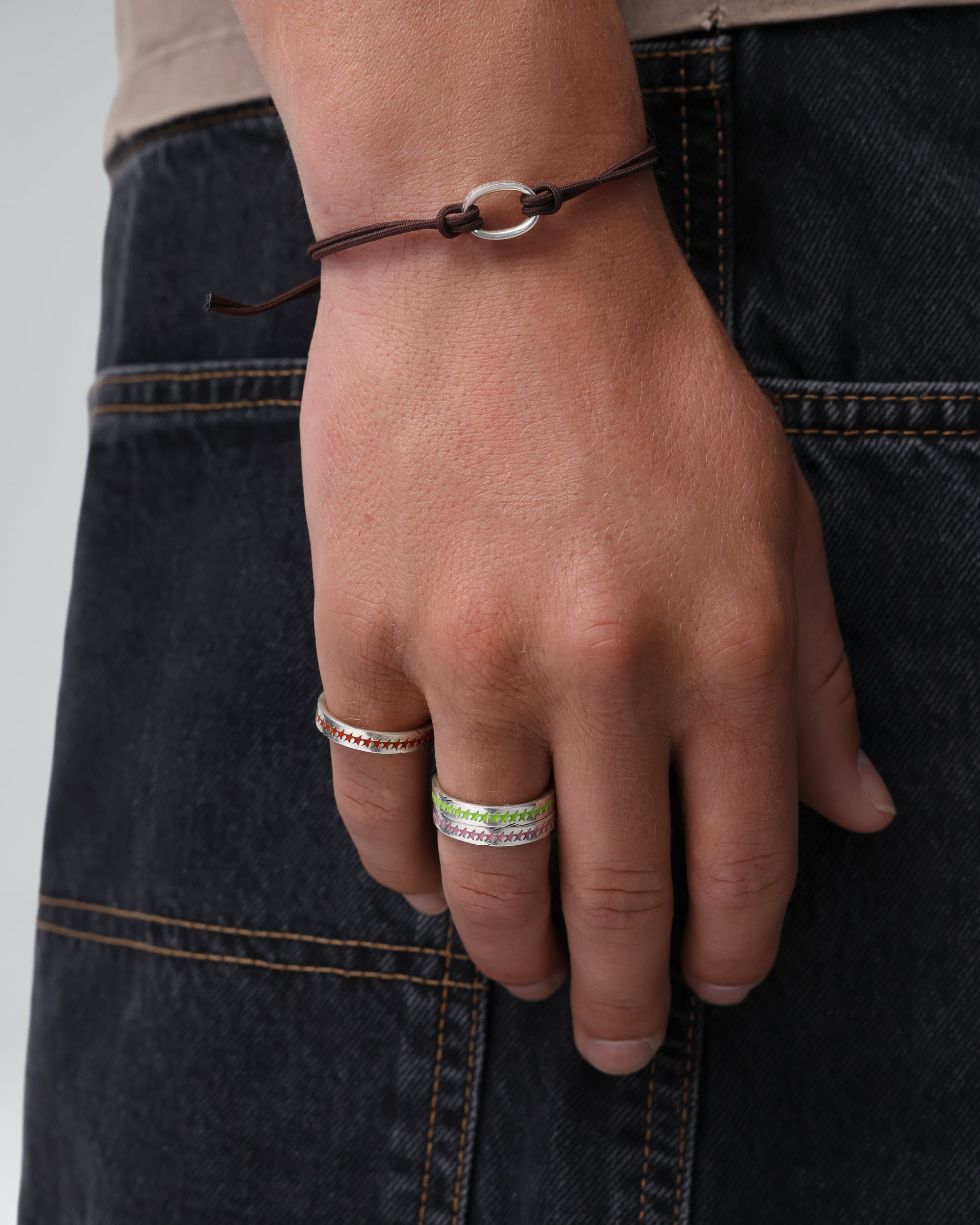 Red Enameled Starline Ring