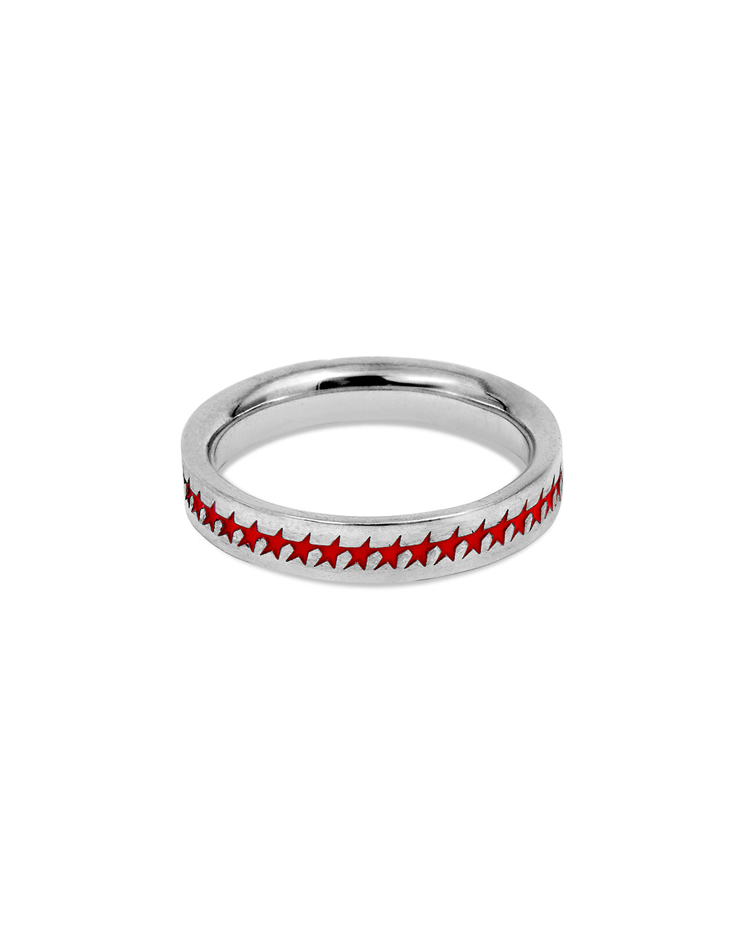 Red Enameled Starline Ring
