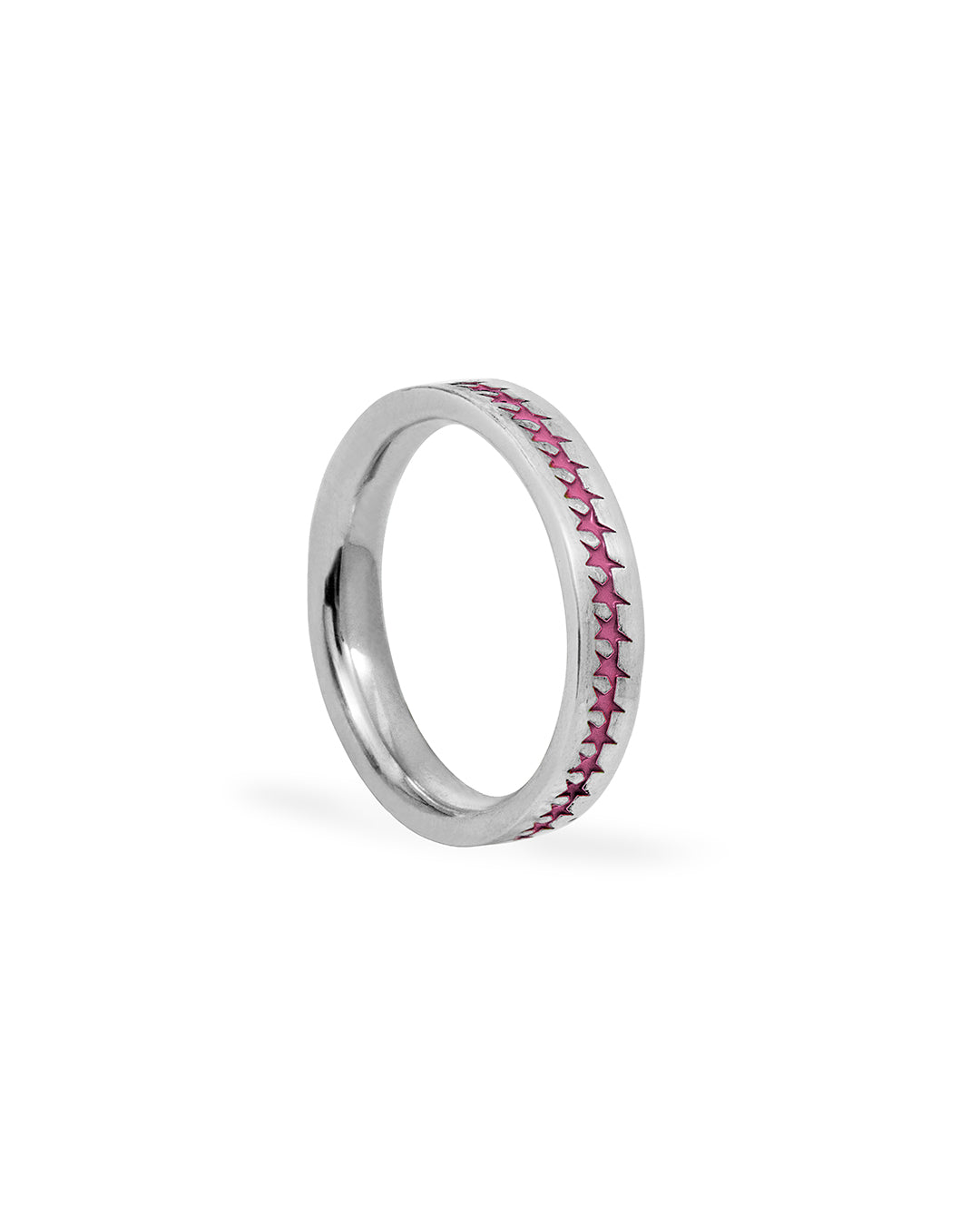 Pink Enameled Starline Ring