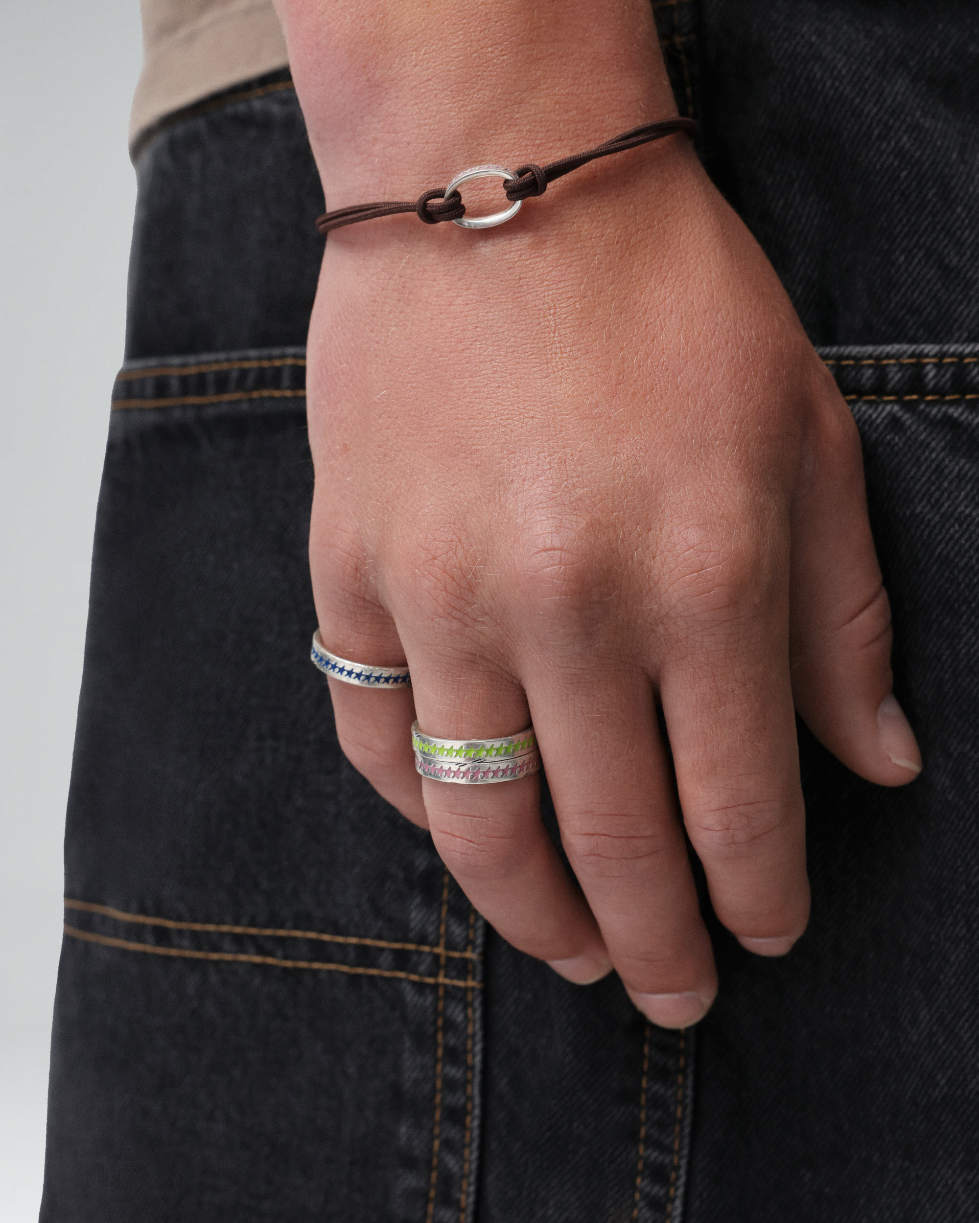 Pink Enameled Starline Ring