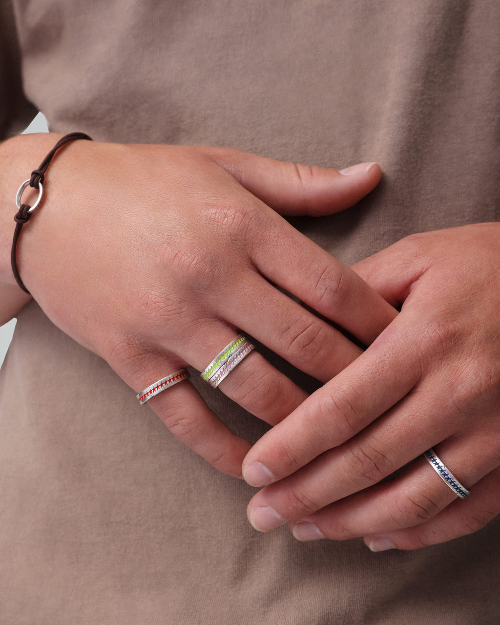 Green Enameled Starline Ring
