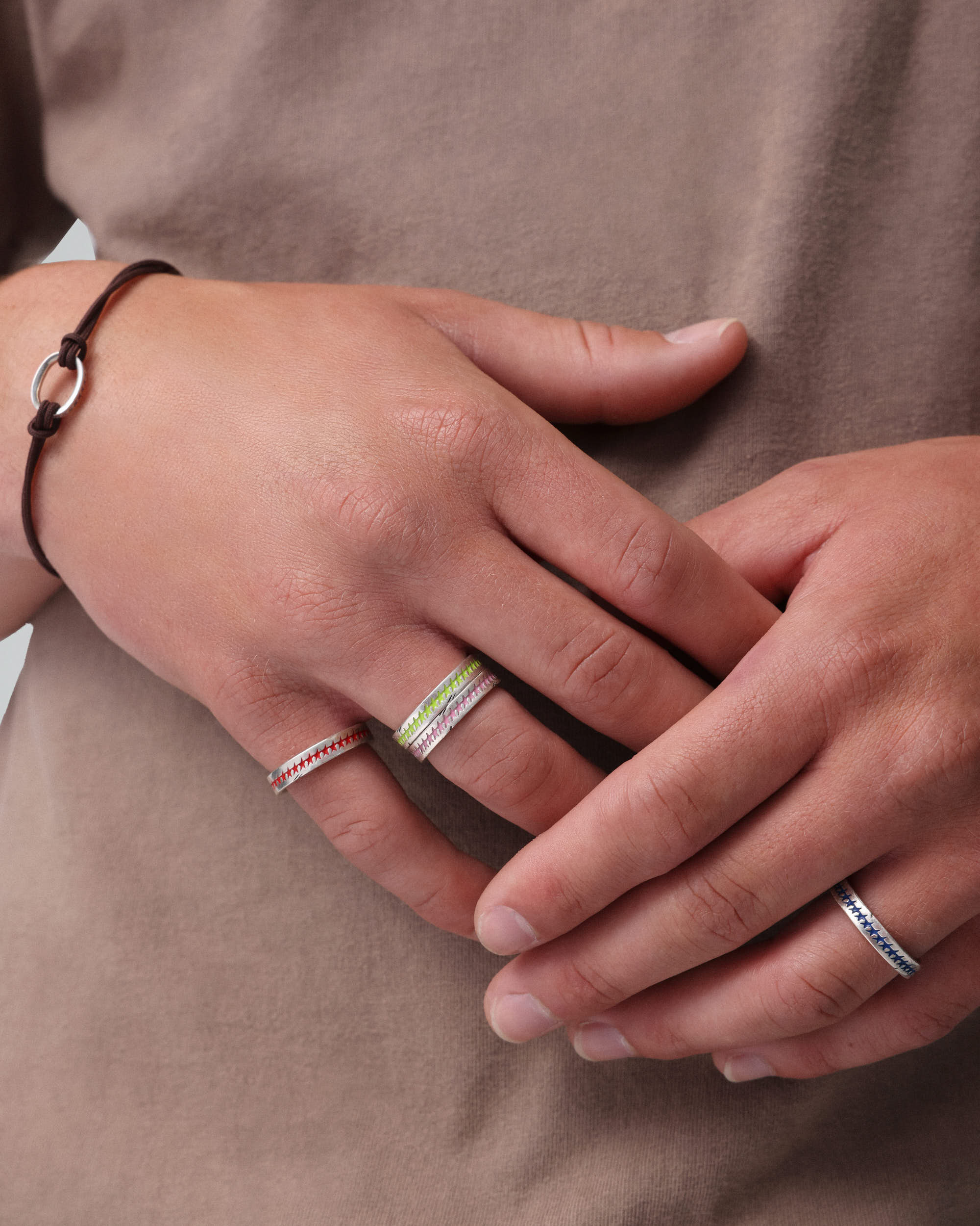 Green Enameled Starline Ring