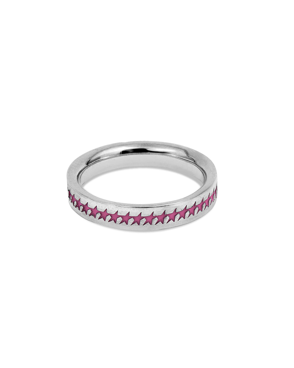 Pink Enameled Starline Ring