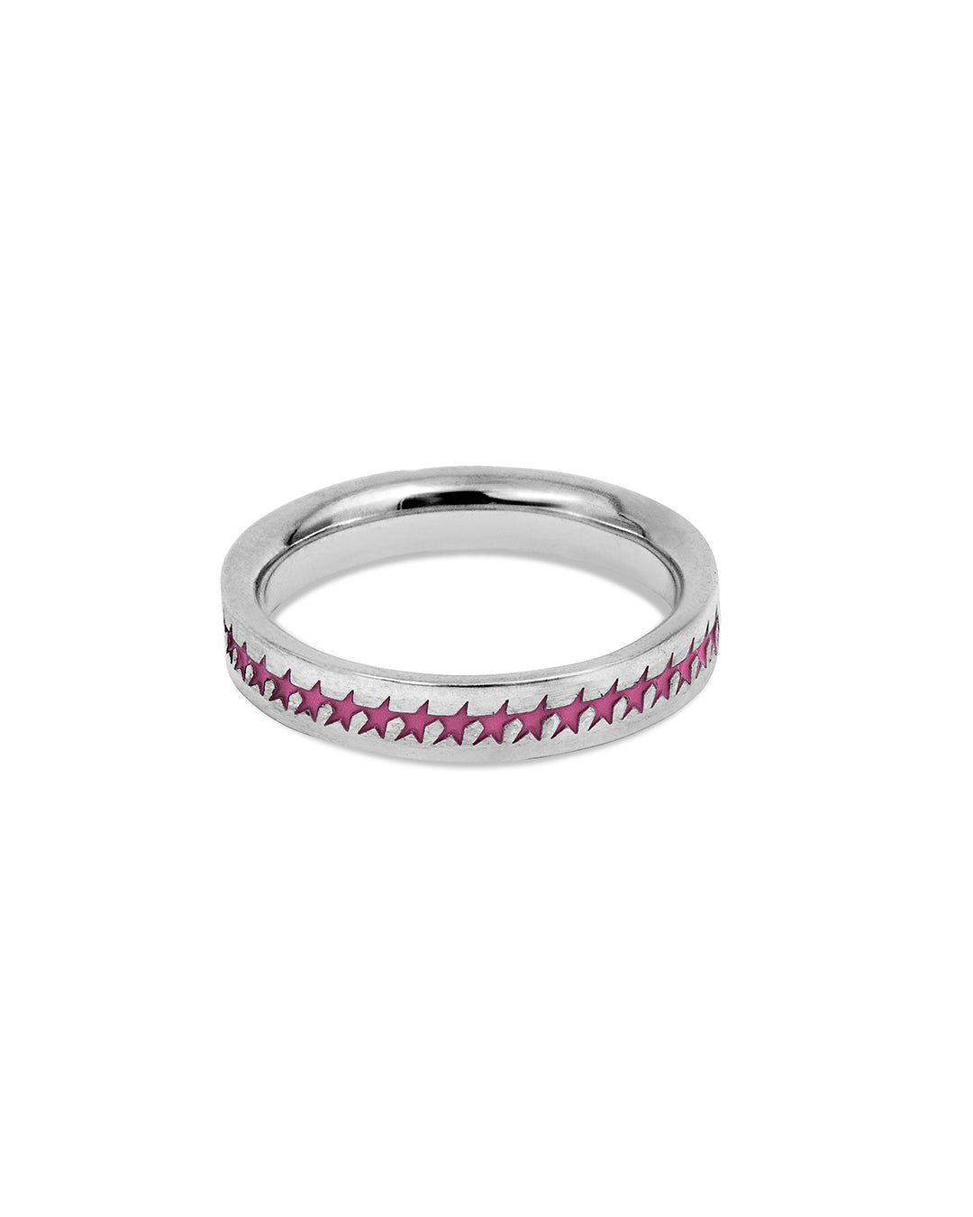 Pink Enameled Starline Ring