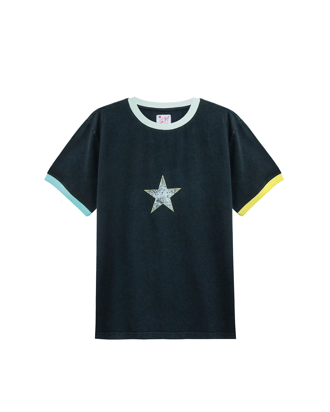 Single Star Two Tone Tee Black