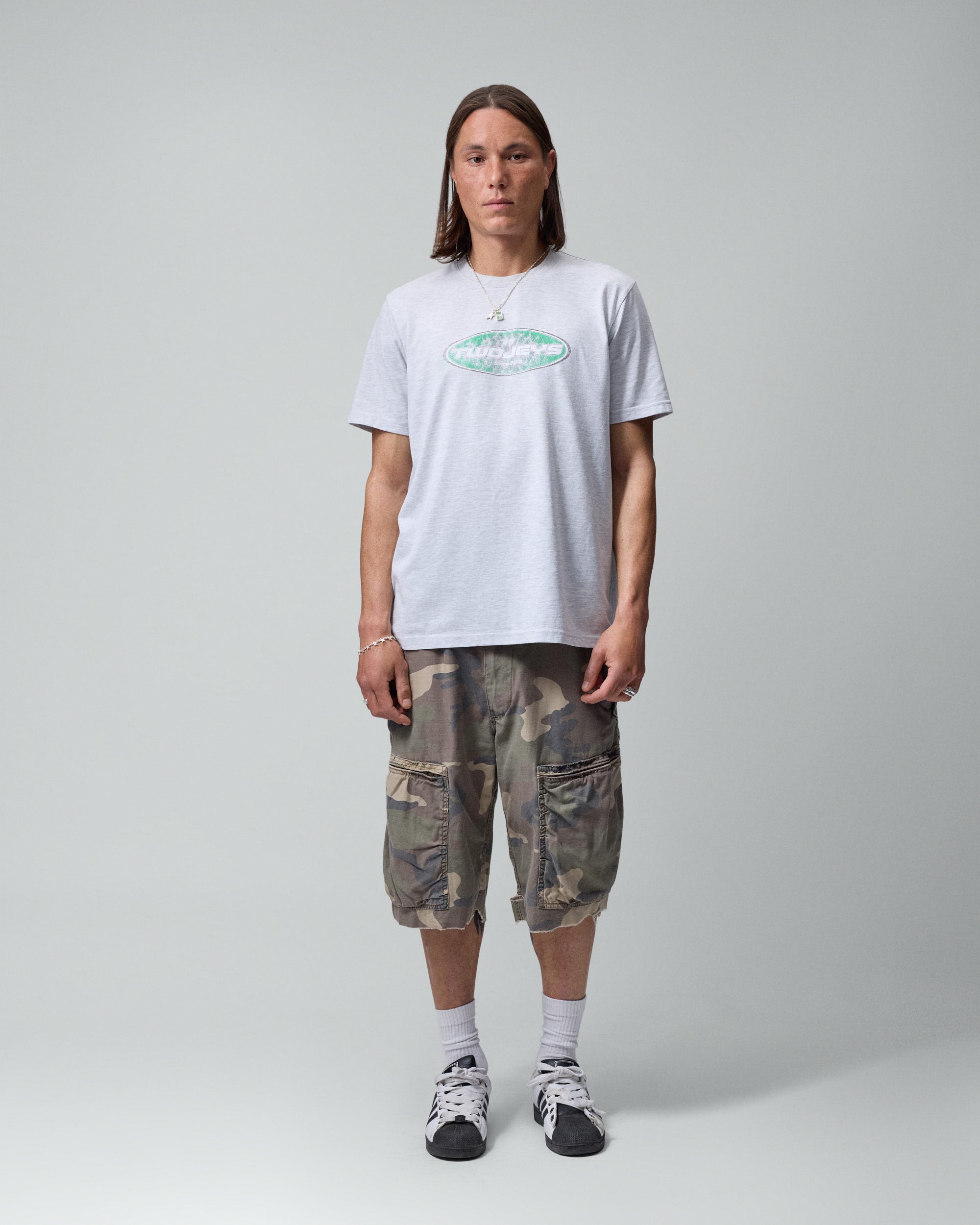 トップス 2010ss Y's for men sign patchwork TEE Twojeys Speedway Grey Melange Tee