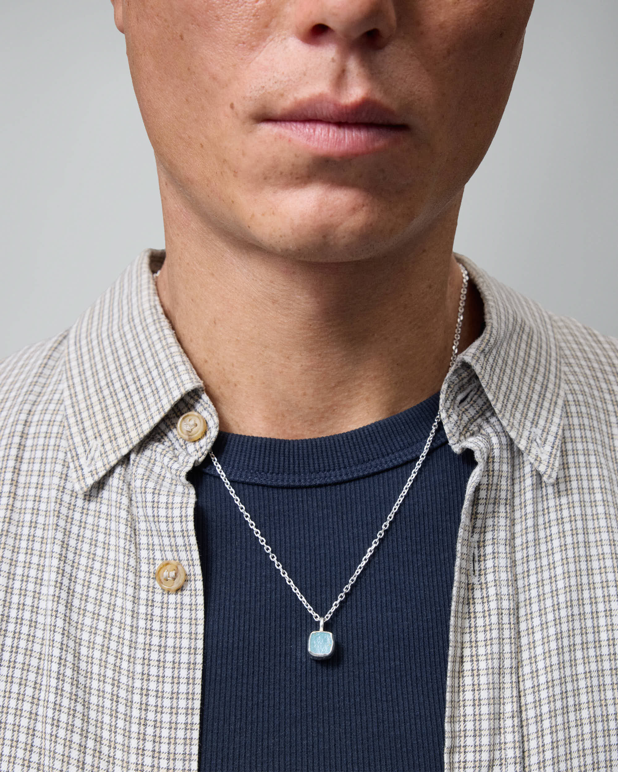 SILVER925 BLUE STONE NECKLACE/シルバー/ネックレス Mini Blue Stone Necklace – Twojeys