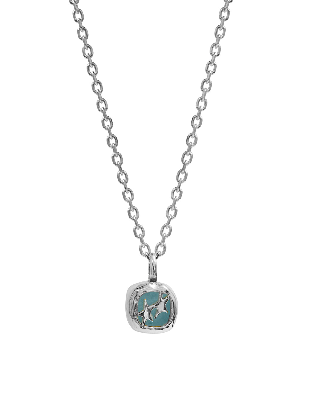 SILVER925 BLUE STONE NECKLACE/シルバー/ネックレス Mini Blue Stone Necklace – Twojeys