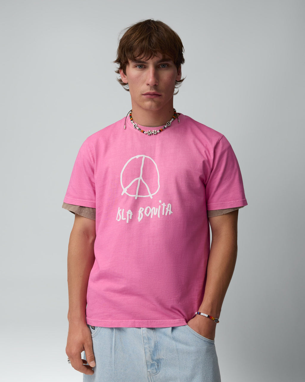 Sketchy Peace Pink Tee 1D