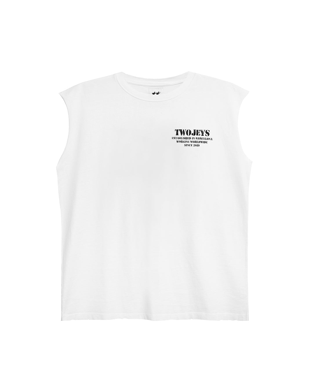Heavyweight Silver Vintage White Sleeveless – front view