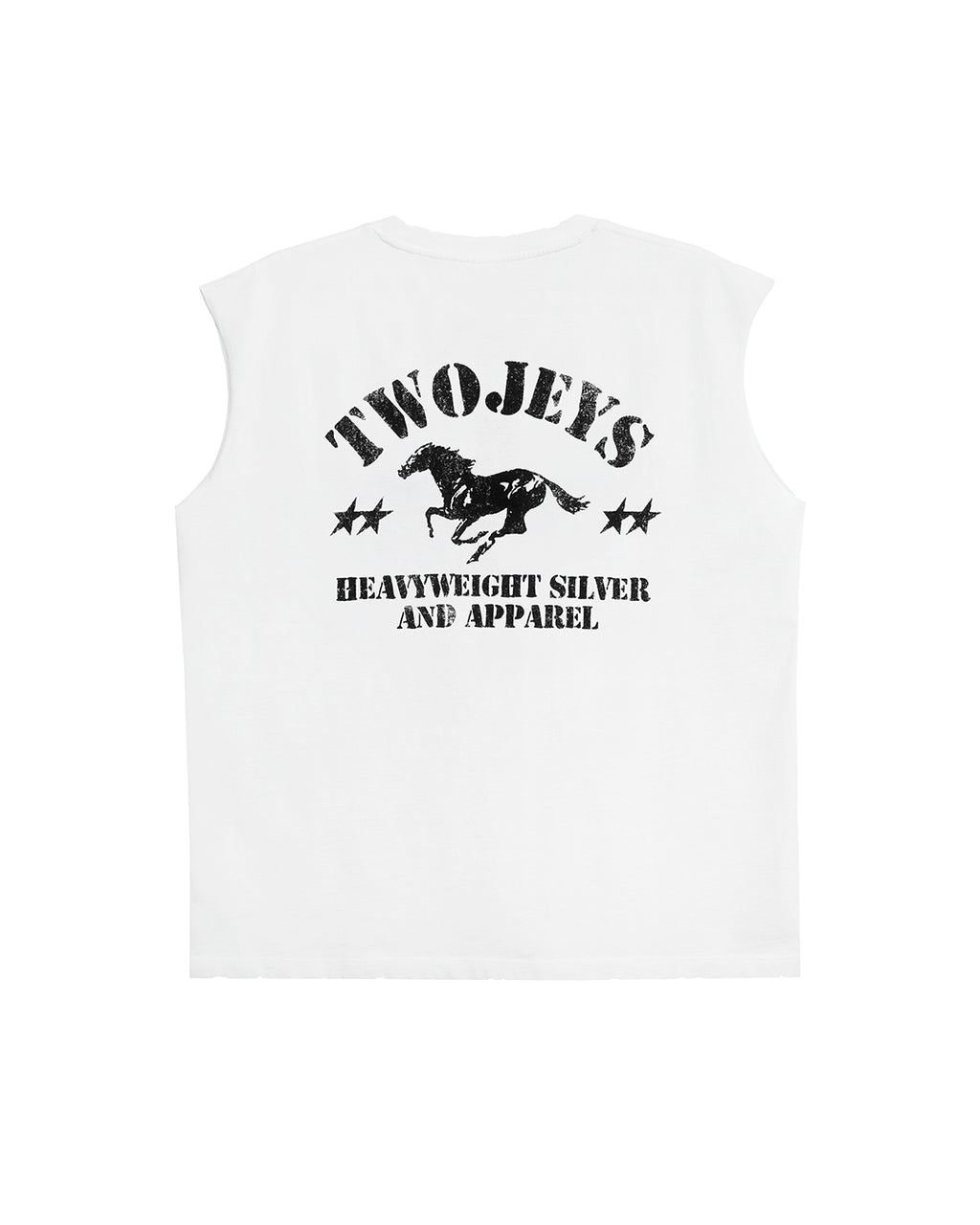 Heavyweight Silver Vintage White Sleeveless – back view