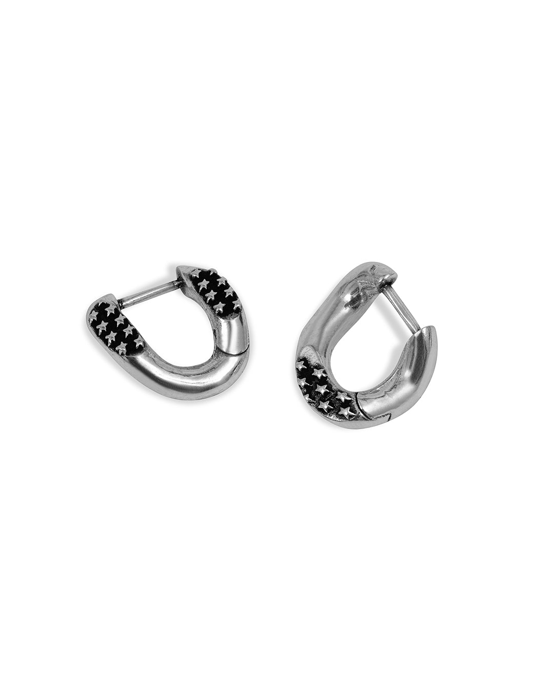 All-over Cuban Link Earrings – front view
