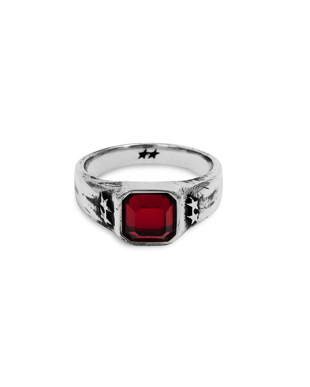 Red Octagonal Signet Ring – back view