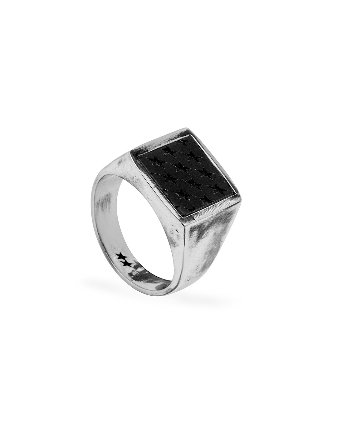 Square All-over Onyx Ring – front view