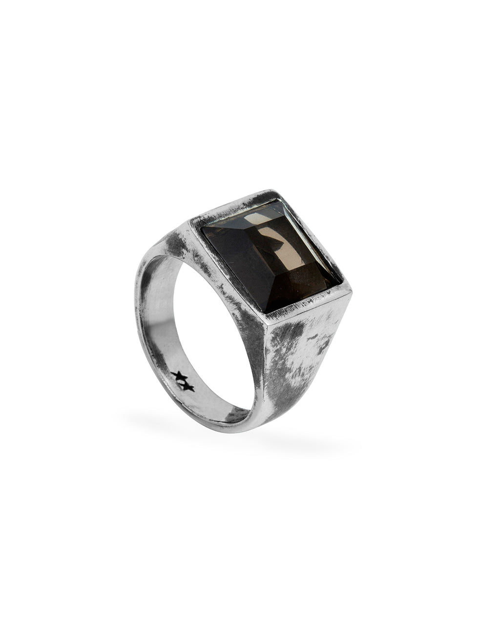 Square Smoky Quartz Ring – front view