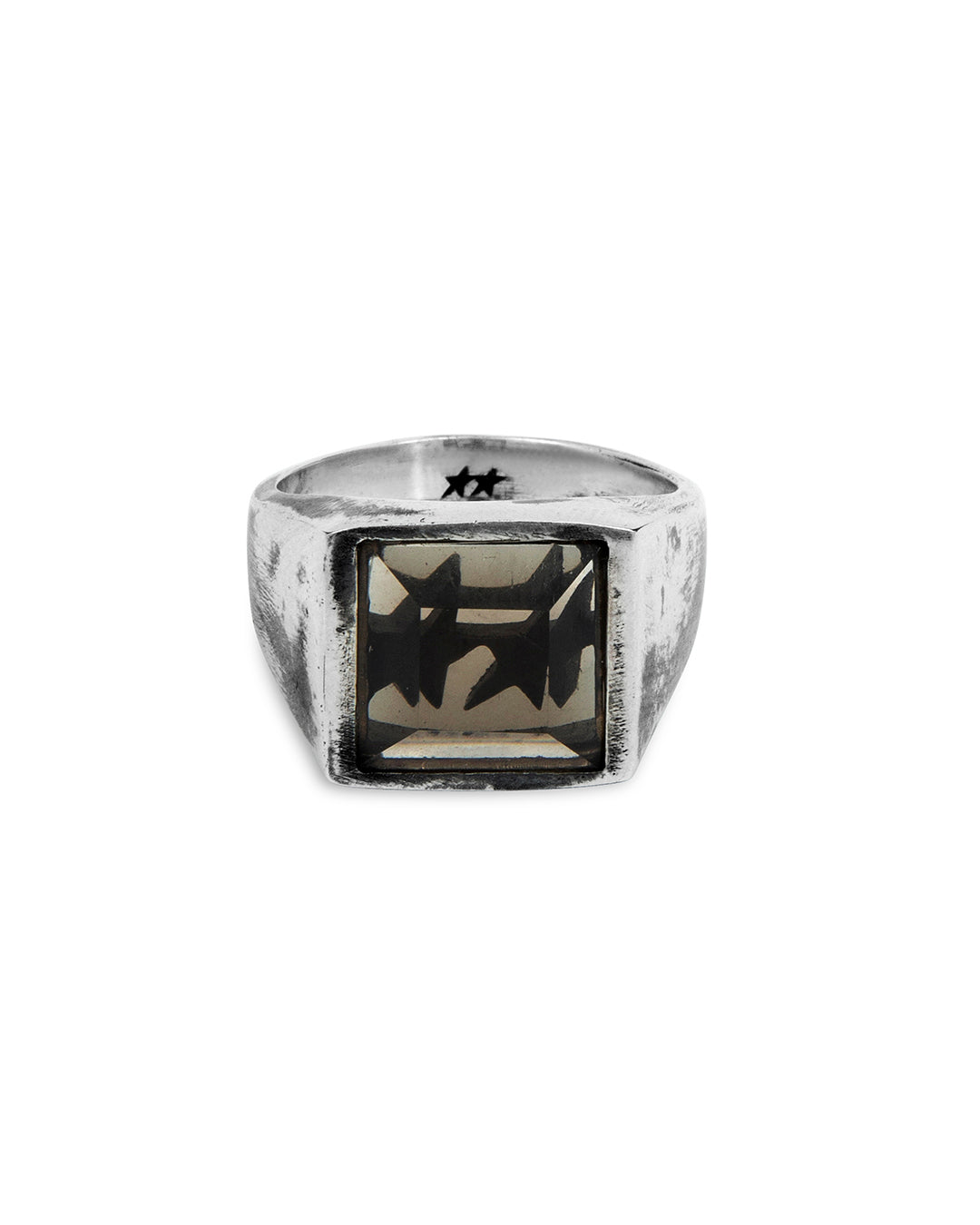 Square Smoky Quartz Ring – back view