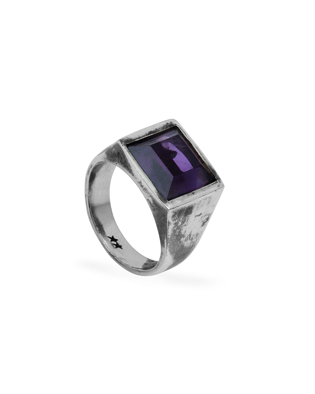 Square Amethyst Ring – front view