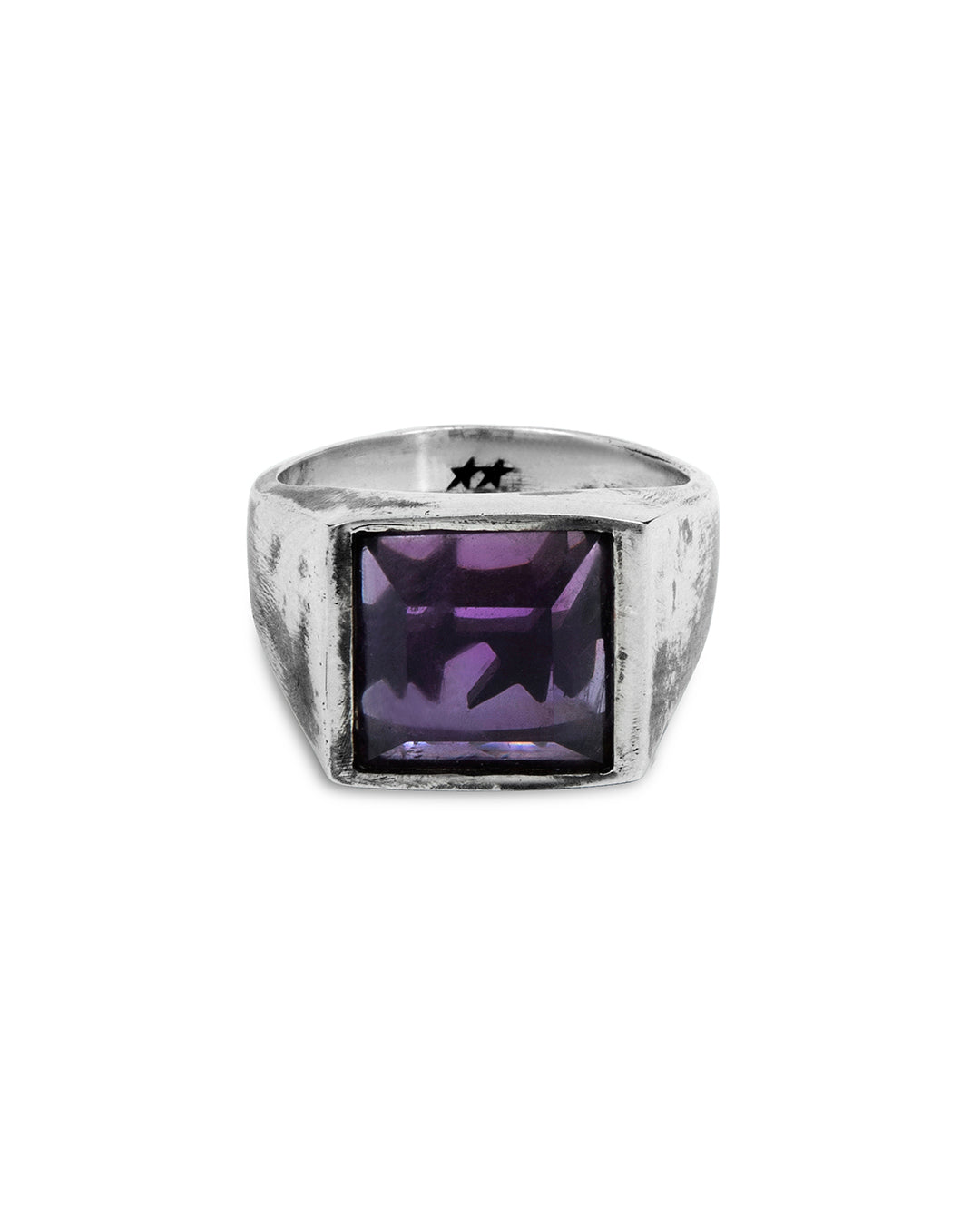 Square Amethyst Ring – back view