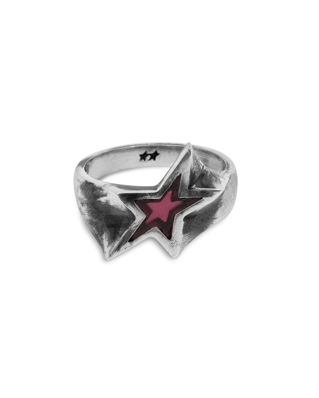 Red Single Star Ring – back view