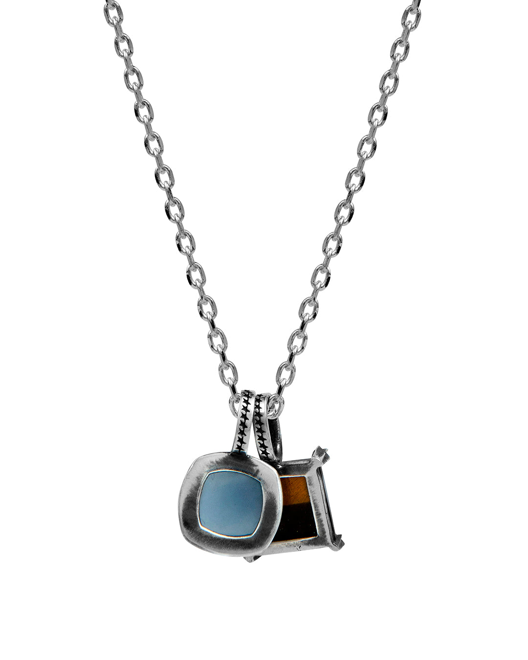 Blue and Brown Stone Necklace – detail