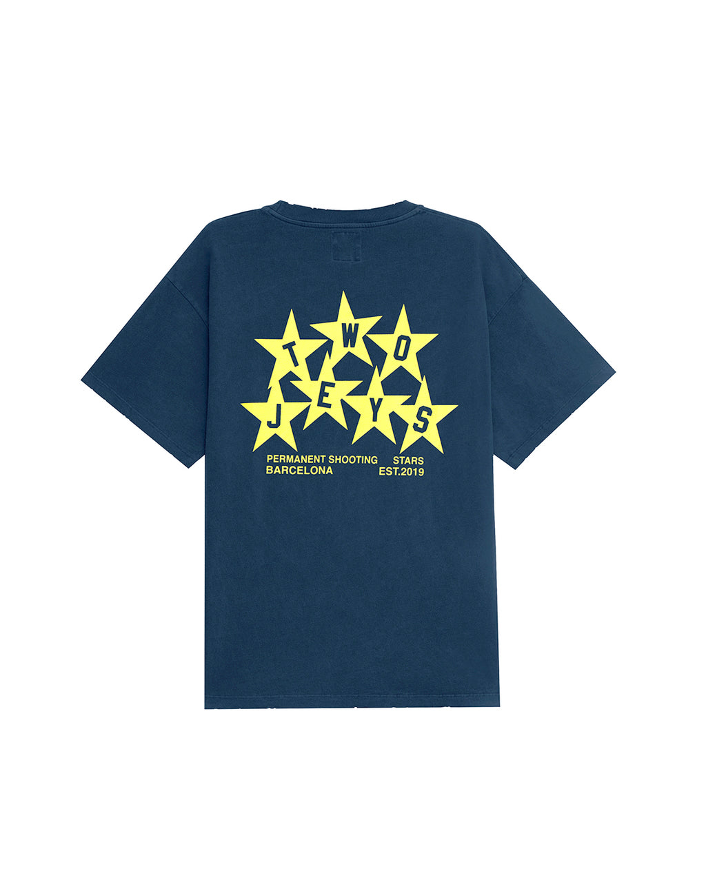 Permanent Shooting Stars Tee Navy – back view