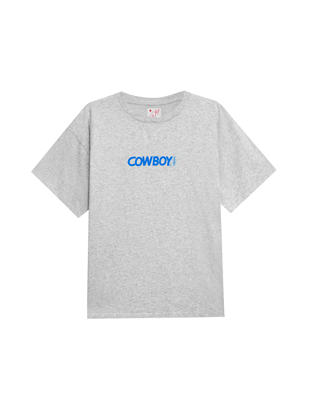 Cowboy Tee Grey Melange – front view