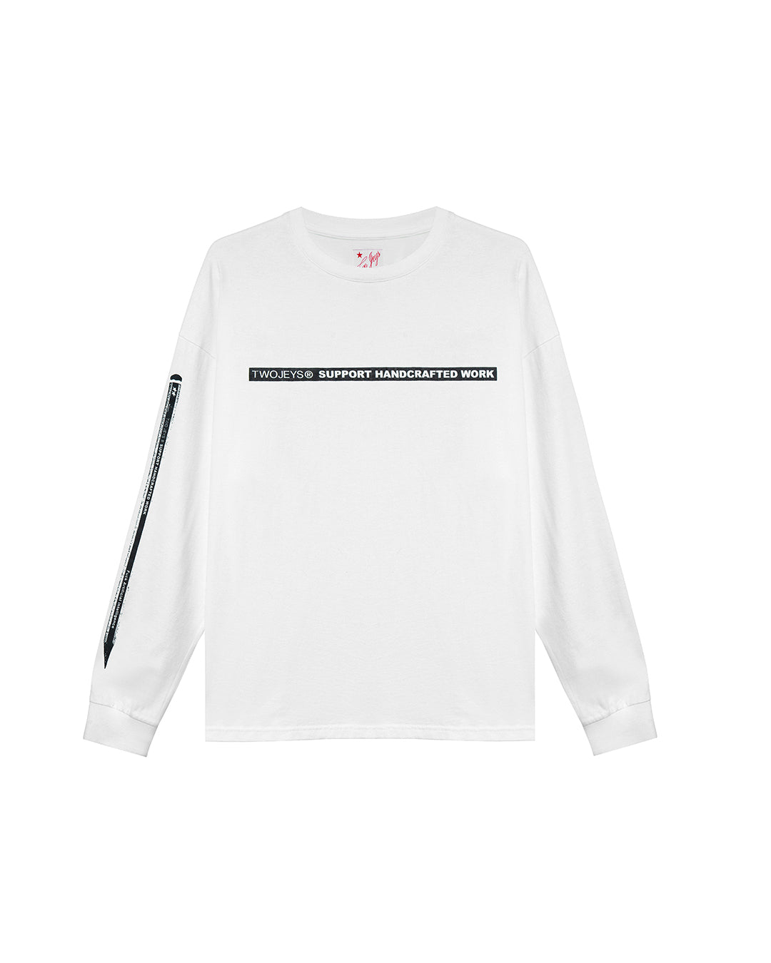 AI Pencil Long Sleeve Tee White – front view