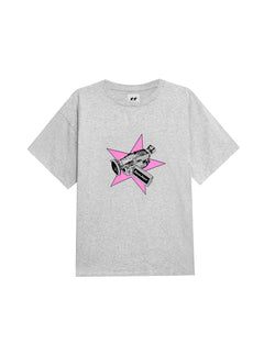 Camera Crew Tee Grey Melange – front view