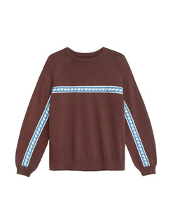 Starline Knit Brown Crewneck – front view