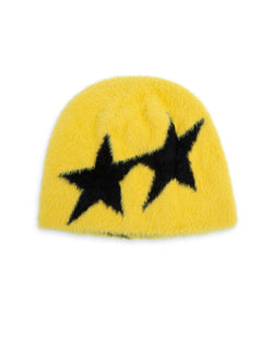 Hairy Icon Beanie Yellow – front view