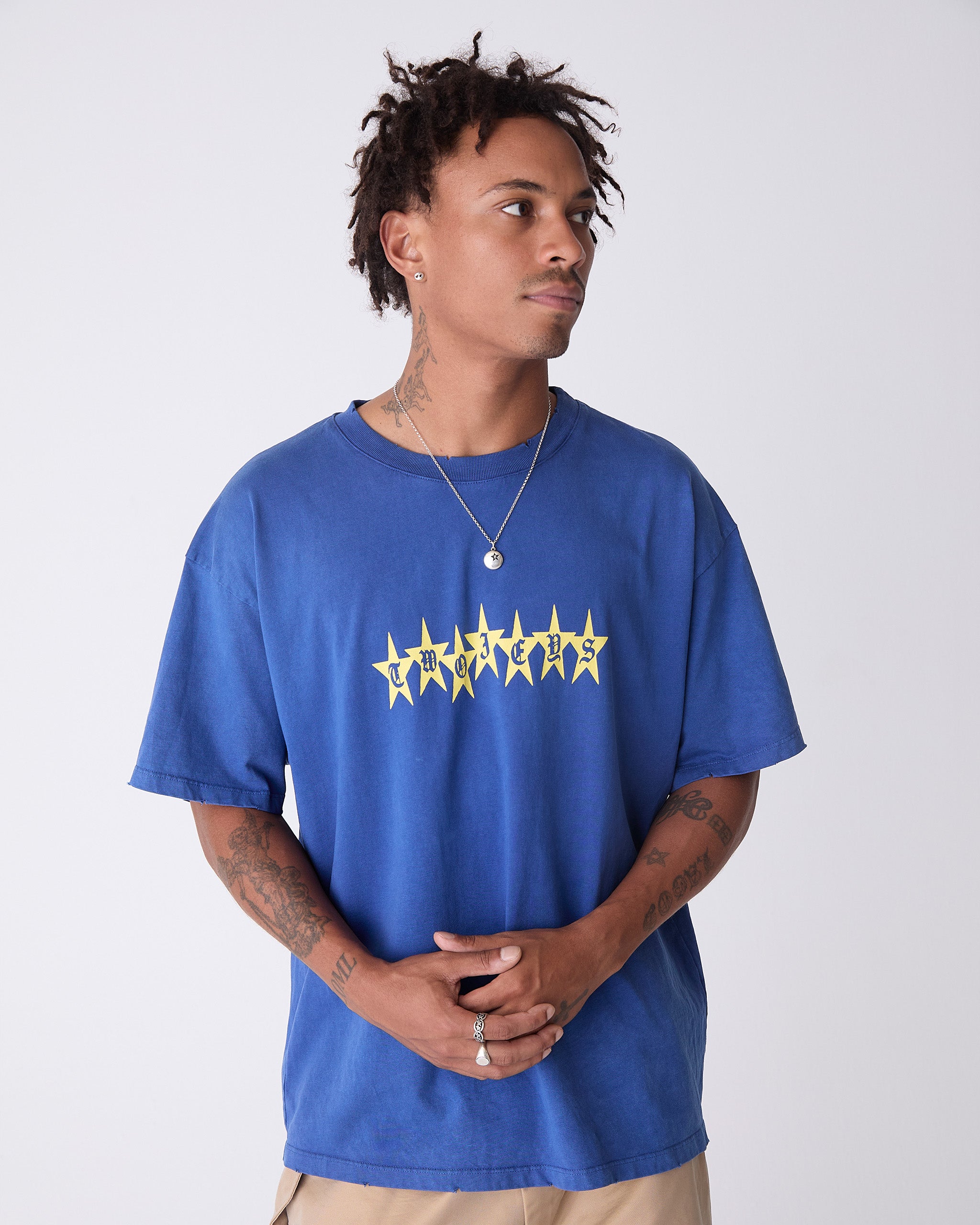 Blue Graphic Stars Tee
