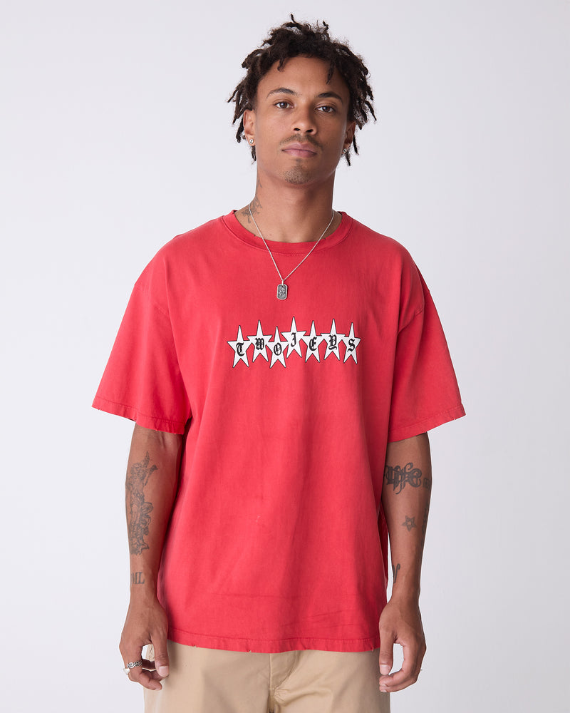 Red Graphic Stars Tee