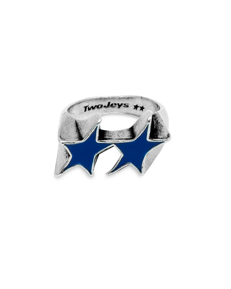 Icon Blue Enameled Single Ring