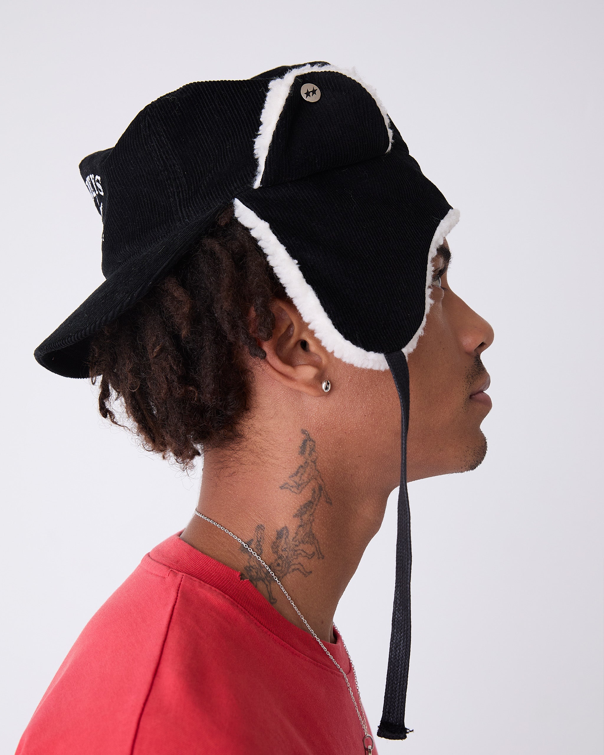 Heavy Silver Black Earflap