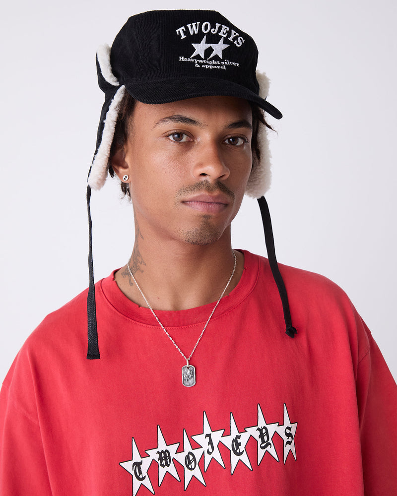 Heavy Silver Black Earflap