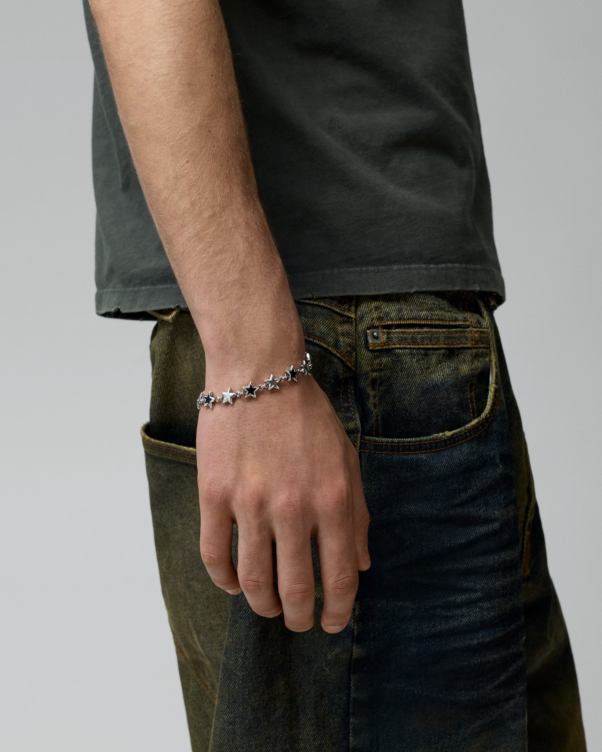 Black Enameled Stars Bracelet