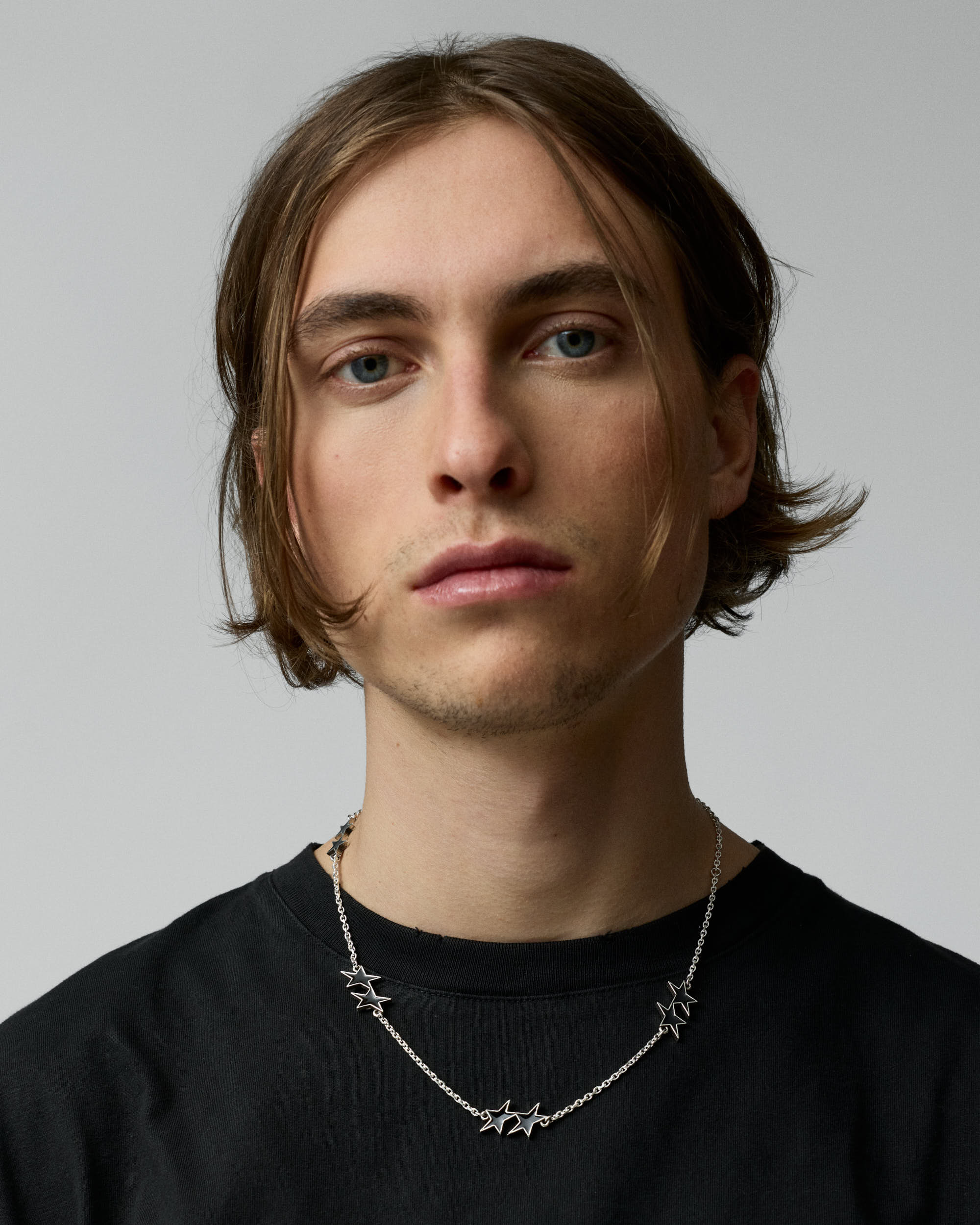 Black Enameled Icon Necklace